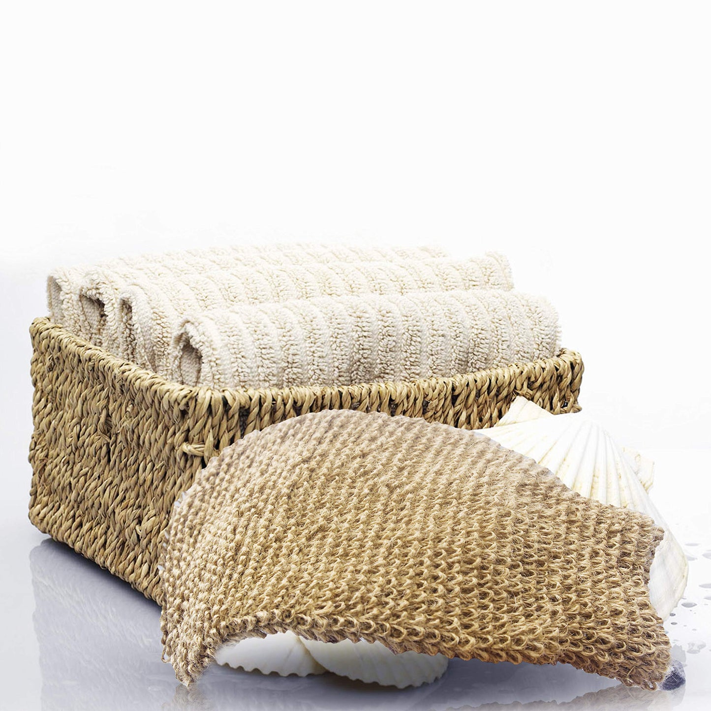 Bleu Bath (2 Pack) Natural Exfoliating Hemp Bath Mitt Shower Gloves Loofah Washcloth Sponge Machine Washable Body Scrubber (ROUGHER Hemp) Beauty and Personal Care Bleu Bath