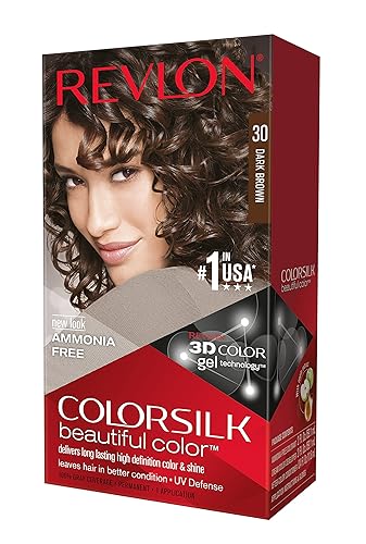 Revlon ColorSilk Hair Color, 30 Dark Brown 1 ea (Pack of 3) Beauty & Personal Care REVLON