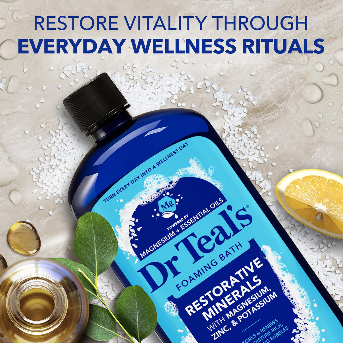 Dr Teal's New 2025 Restorative Minerals - Pure Epsom Salt Soak, 3 lbs. and Foaming Bath, 34 Fl Oz (Restorative Minerals Salt + Foaming Bath) Beauty and Personal Care Dr Teal's