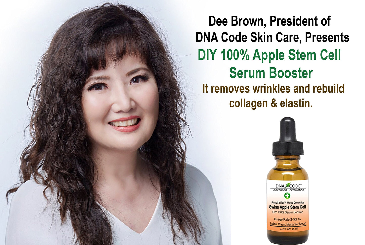 Anti-Aging. DIY Swiss Apple Stem Cell 100% Serum Booster. Remove Wrinkles, Rebuild Collagen & Elastin Beauty & Personal Care DNA Code