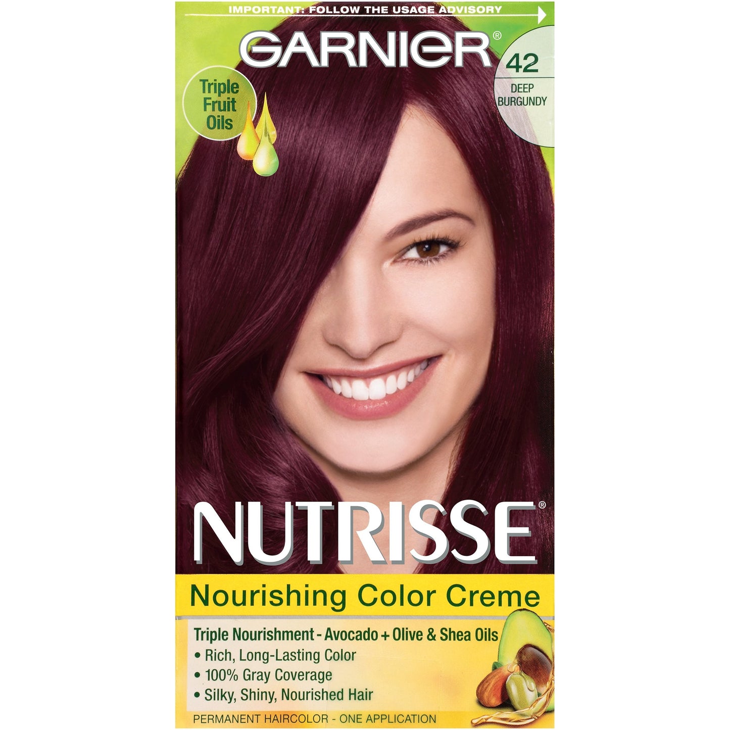 Garnier Nutrisse Nourishing Color Creme, 42 Deep Burgundy Black Cherry Beauty & Personal Care Garnier