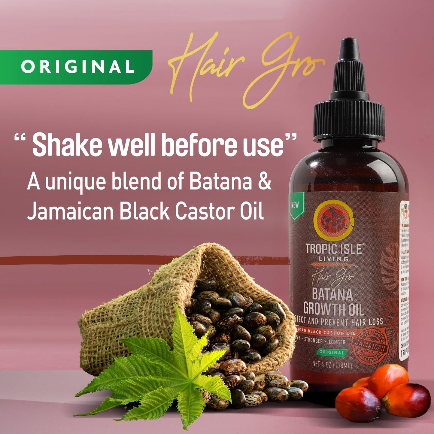 Tropic Isle Living Hair Gro Batana Growth Oil Collection (4 oz, Original) Beauty & Personal Care Tropic Isle Living
