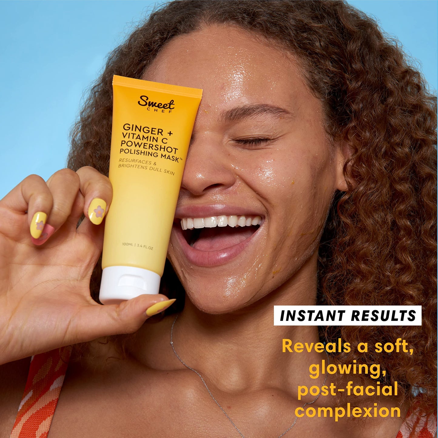 Sweet Chef Ginger + Vitamin C Powershot Polishing Mask - Brightening Face Mask for Dark Spots & Uneven Skin Tone + Maca, Rice Powders & AHA Face Beauty & Personal Care Sweet Chef