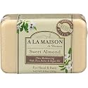 A LA MAISON Triple French Milled Bar Soap, 8.8 Ounces - Natural Moisturizing Hand Soap Bar (1 Bar of Soap, 8.8 Ounces, Sweet Almond) Beauty & Personal Care A LA MAISON