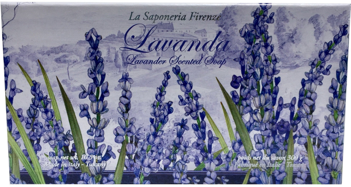 Bath Soap La Saponeria Firenze by Saponificio Artigianale Fiorentino Italian Spa Cleanser Made In Tuscany 10.5 Ounce Decorative Bar Lavanda (Lavender) Beauty & Personal Care Saponificio Artigianale Fiorentino