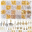 Vaikby 201PCS Hair Jewelry Beads for Braids, Gold and Silver Hair Dreadlock Accessories, Metal Hair Rings, Hair Charms Pendants, Braid Cuffs Clips Beauty & Personal Care Vaikby