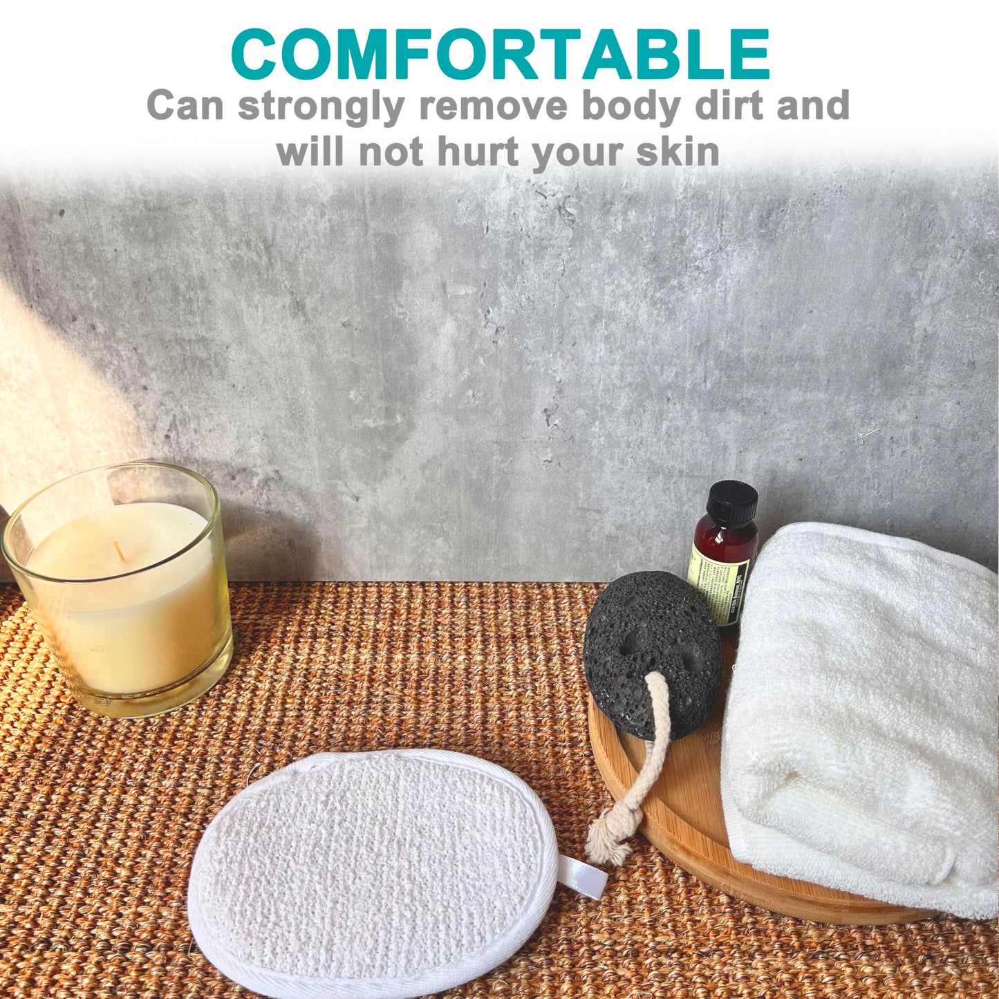 6 pcs/Set 4.3"×5.7" Natural Exfoliating Face Body Pad Loofah Sponge Facial Brush - Shower Scrubber - Body Bath Spa for Men & Women, Renewable Resource Beauty & Personal Care Mr.Cui'shop
