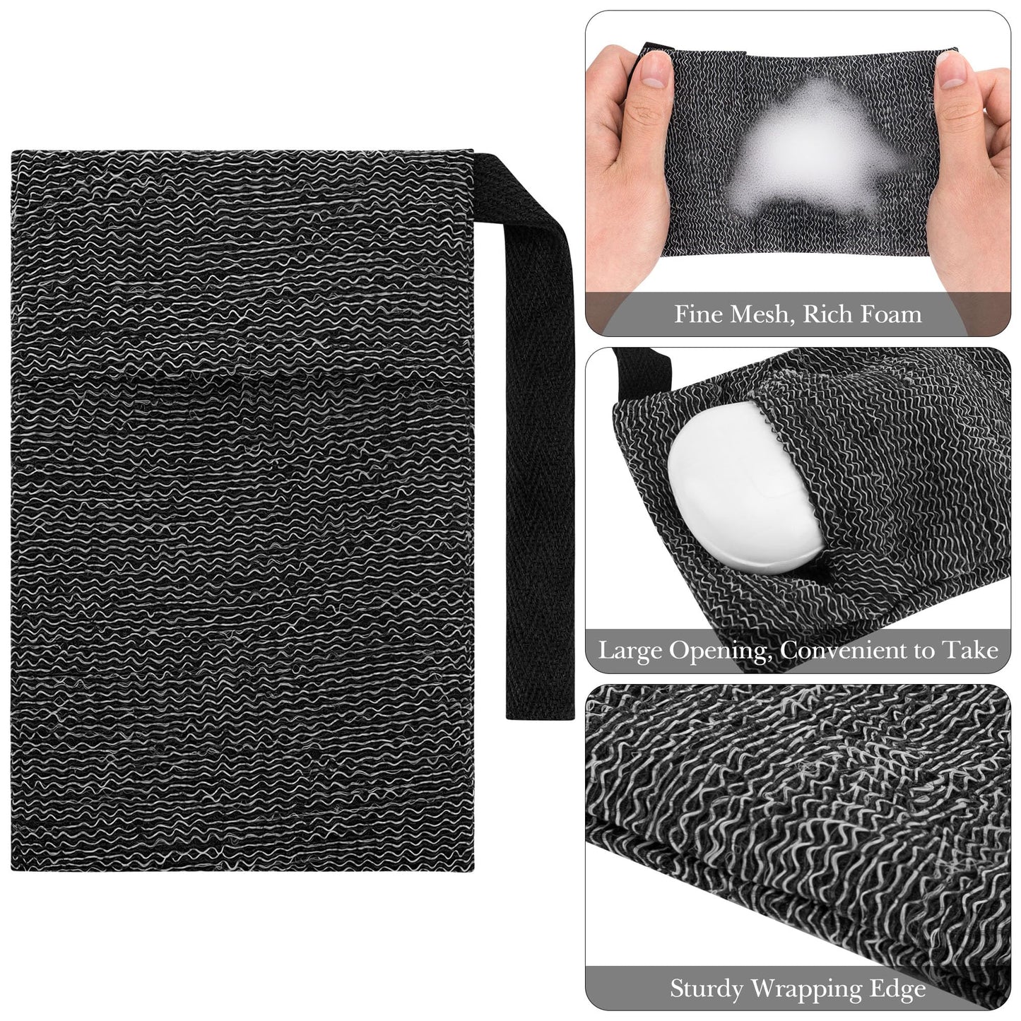 Linkidea 5 Pack Soap Saver Pouch with Hand Loop, Exfoliating Mesh Body Sponge Scrubber, Soap Bar Foaming Lather Pocket for Shower Bath Beauty and Personal Care Linkidea