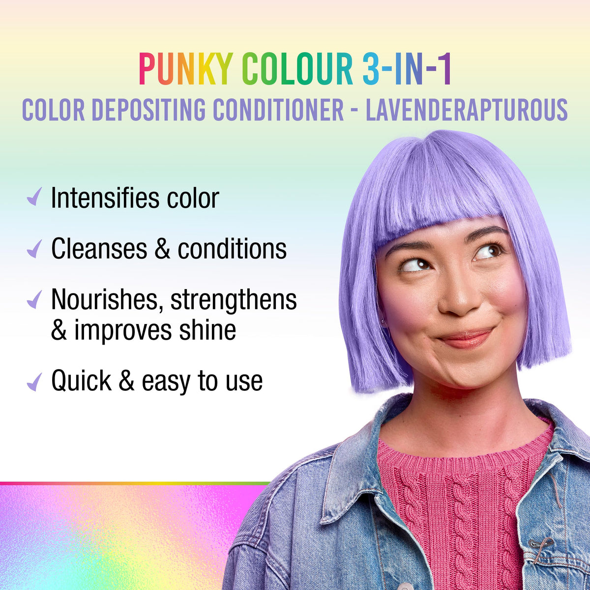 Punky Colour 3-in-1 Color Depositing Conditioner & Hair Cleanser - Lavenderapturous, Semi Permanent Hair Color Conditioner, Long-Lasting Hair-Dye, 8.5 Beauty & Personal Care Punky