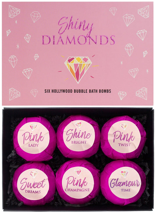 BRUBAKER Bath Bombs Gift Set "Shiny Diamonds" - 6 Handmade Luxury Spa Bath Fizzies - All Natural, Vegan, Organic Ingredients - Aloe Vera Moisturizes Beauty and Personal Care BRUBAKER