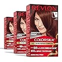 Revlon ColorSilk with Bond Repair Complex, Auburn Permanent Hair Color, 100% Gray Coverage, Ammonia Free Hair Dye, Vegan Keratin, 31 Dark Auburn (Pack Beauty & Personal Care REVLON