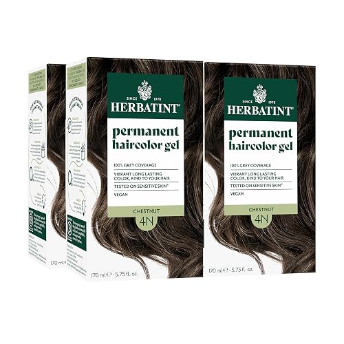Herbatint Permanent Hair Dye - 4N Chestnut - For Up To 100% Gray Coverage of Resistant Gray Hair - Ammonia-Free, Alcohol-Free & Vegan - Salon Beauty & Personal Care Herbatint