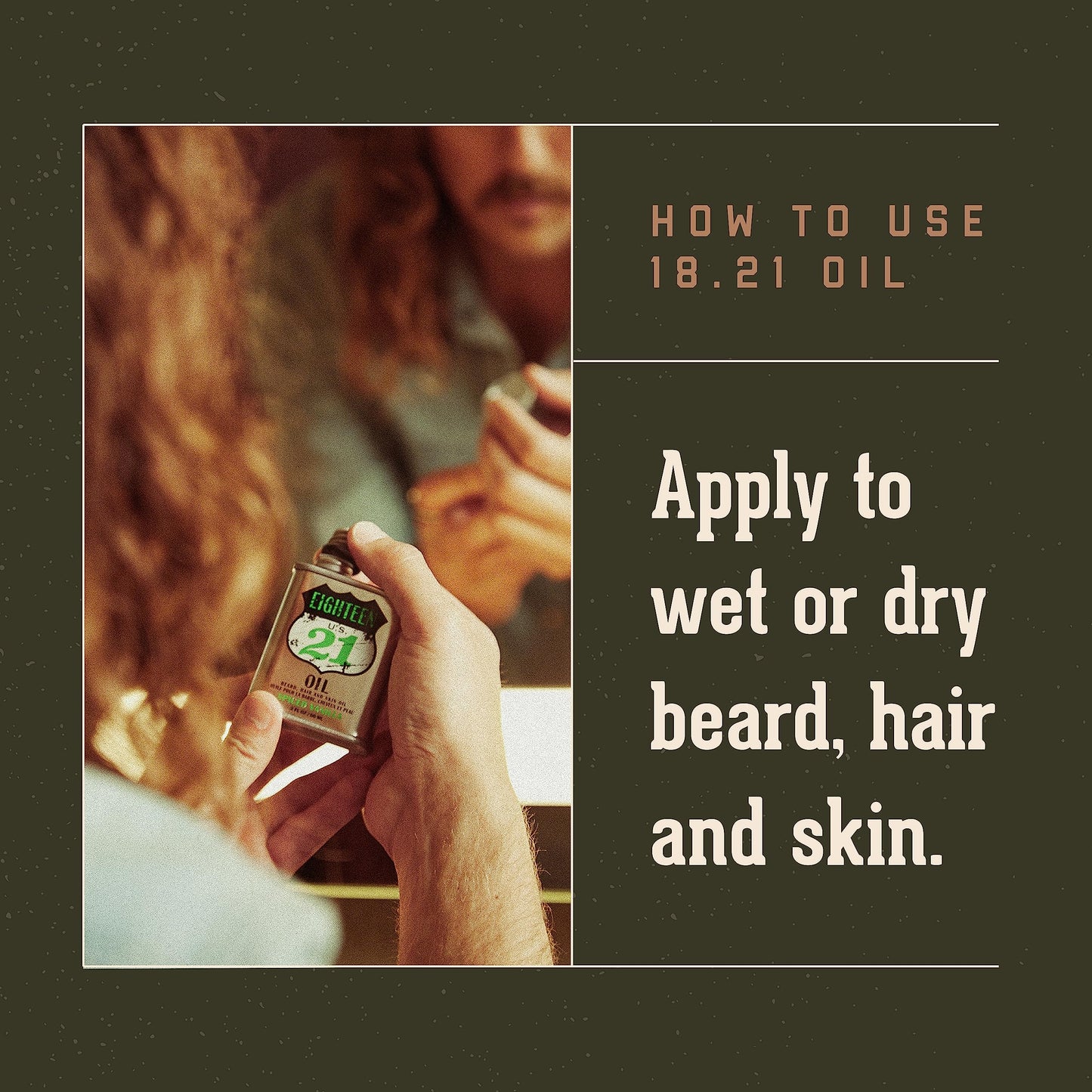 18.21 Man Made OIL - Beard, Hair & Skin - Spiced Vanilla, 2 oz (Pack of 1) Beauty & Personal Care 18.21 Man Made