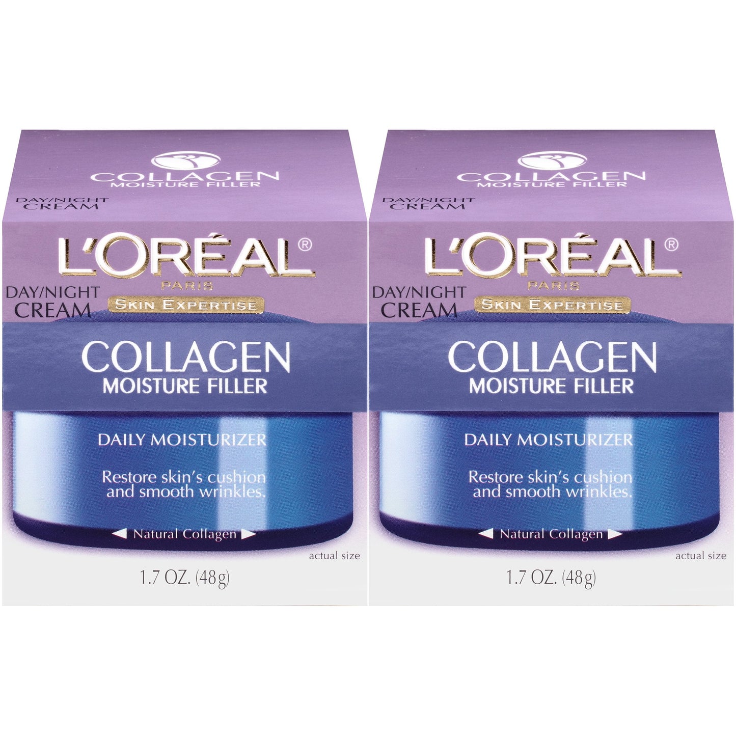 L'Oreal Paris Skincare Collagen Face Moisturizer, Day and Night Cream, Anti-Aging Face, Neck and Chest Cream to smooth skin and reduce wrinkles, 1.7 Beauty & Personal Care L'Oreal Paris