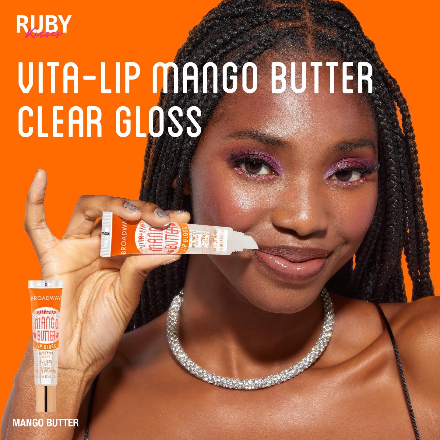 Ruby Kisses Broadway Vita-Lip Clear Lip Gloss (Mango Butter 48 Pack), Ultra-Hydrating & Soothing Formula with Multi-Vitamin Oils, High-Shine Beauty & Personal Care Ruby Kisses