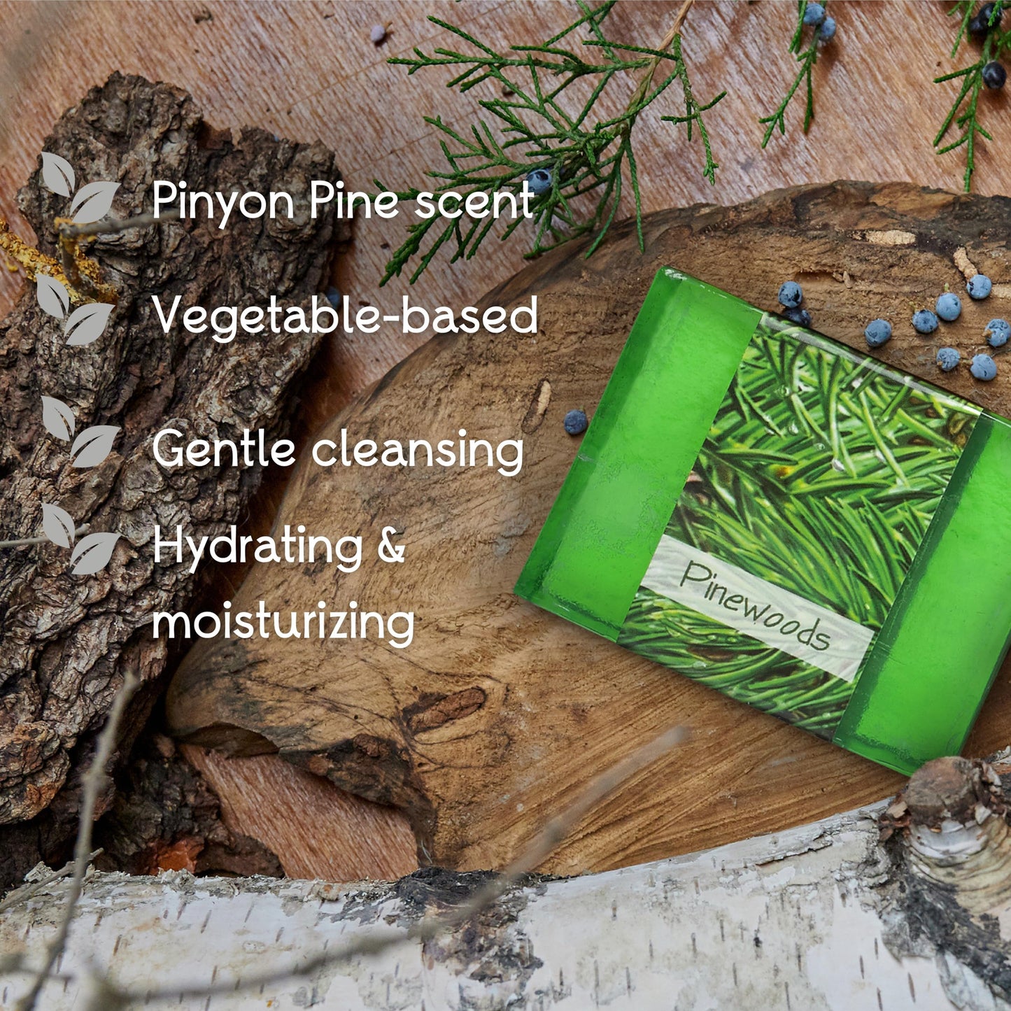 Nabila K Pinewoods Glycerin Bar Soap | Pinyon Pine Scent | Natural, Vegan, Hypoallergenic | 100% Vegetable Glycerin, Sulfate-Free, Paraben-Free | 4.5 Beauty & Personal Care Nabila K