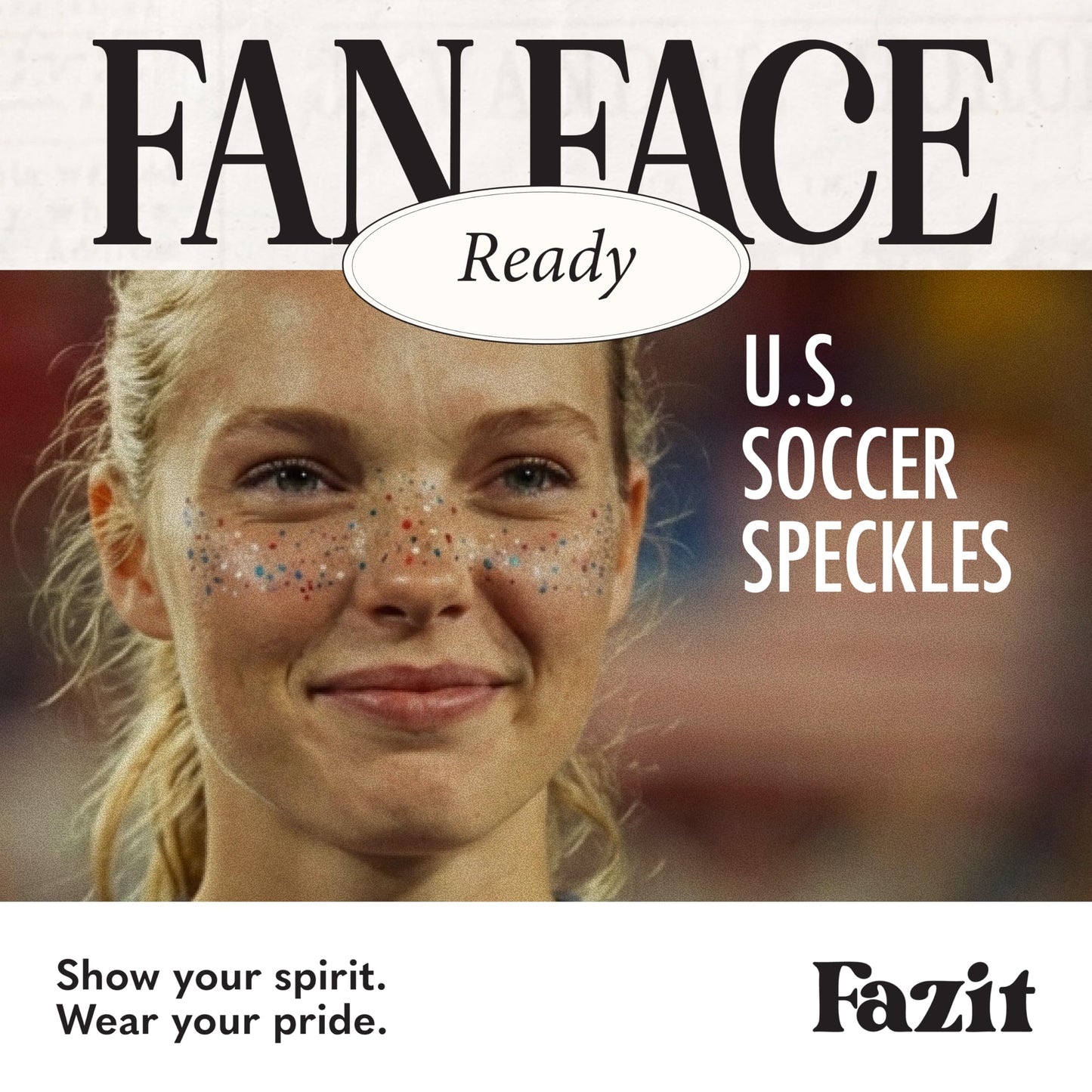 Fazit US Soccer Speckles - Red, Blue & Silver Glitter Makeup Patches - Waterproof & Sweat-proof Face Stickers - Long-Lasting Game Day Glam, USA Spirit Beauty & Personal Care Fazit