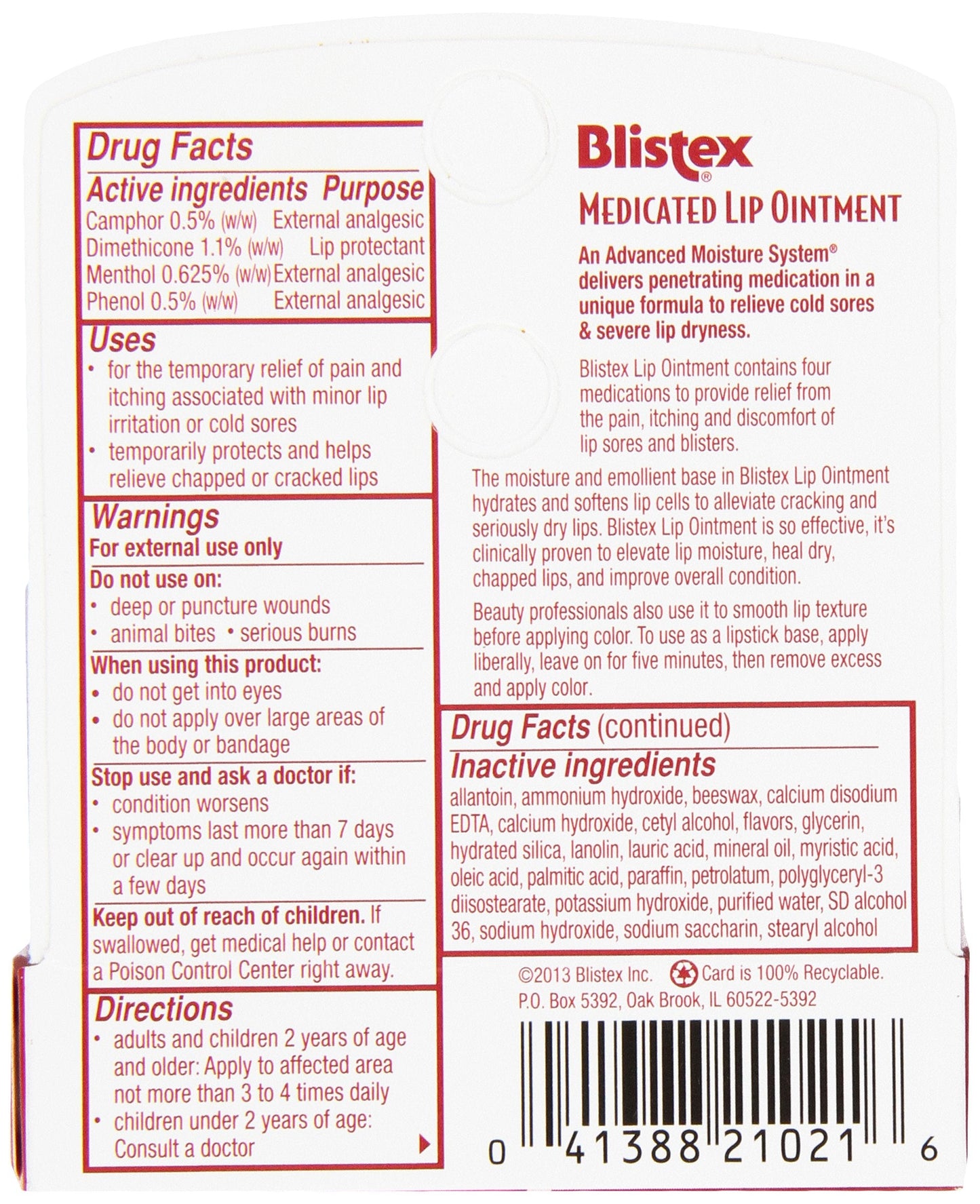 Blistex Medicated Lip Ointment 0.21 Oz (Pack of 24) Beauty and Personal Care Blistex