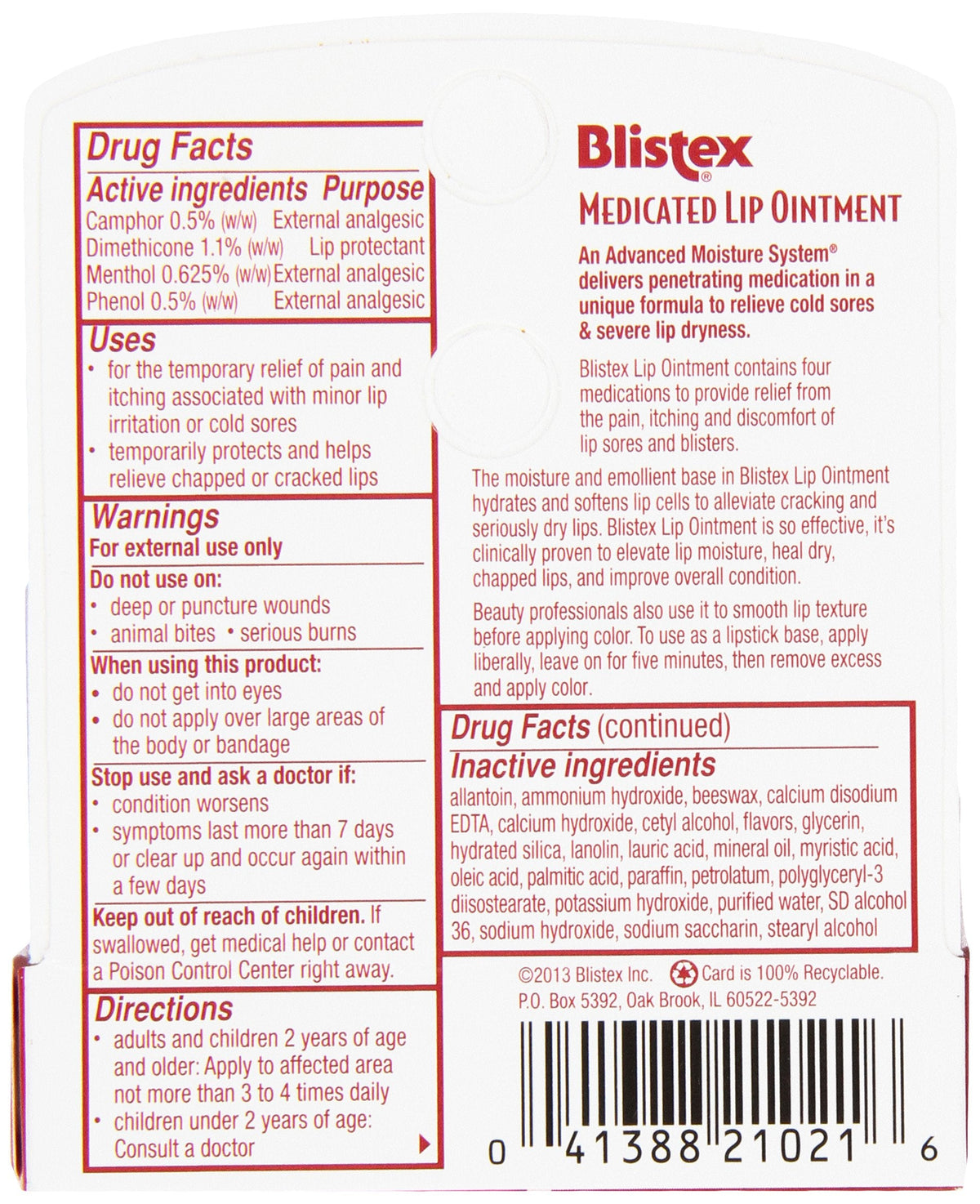 Blistex Medicated Lip Ointment, 0.21 oz Beauty and Personal Care Blistex