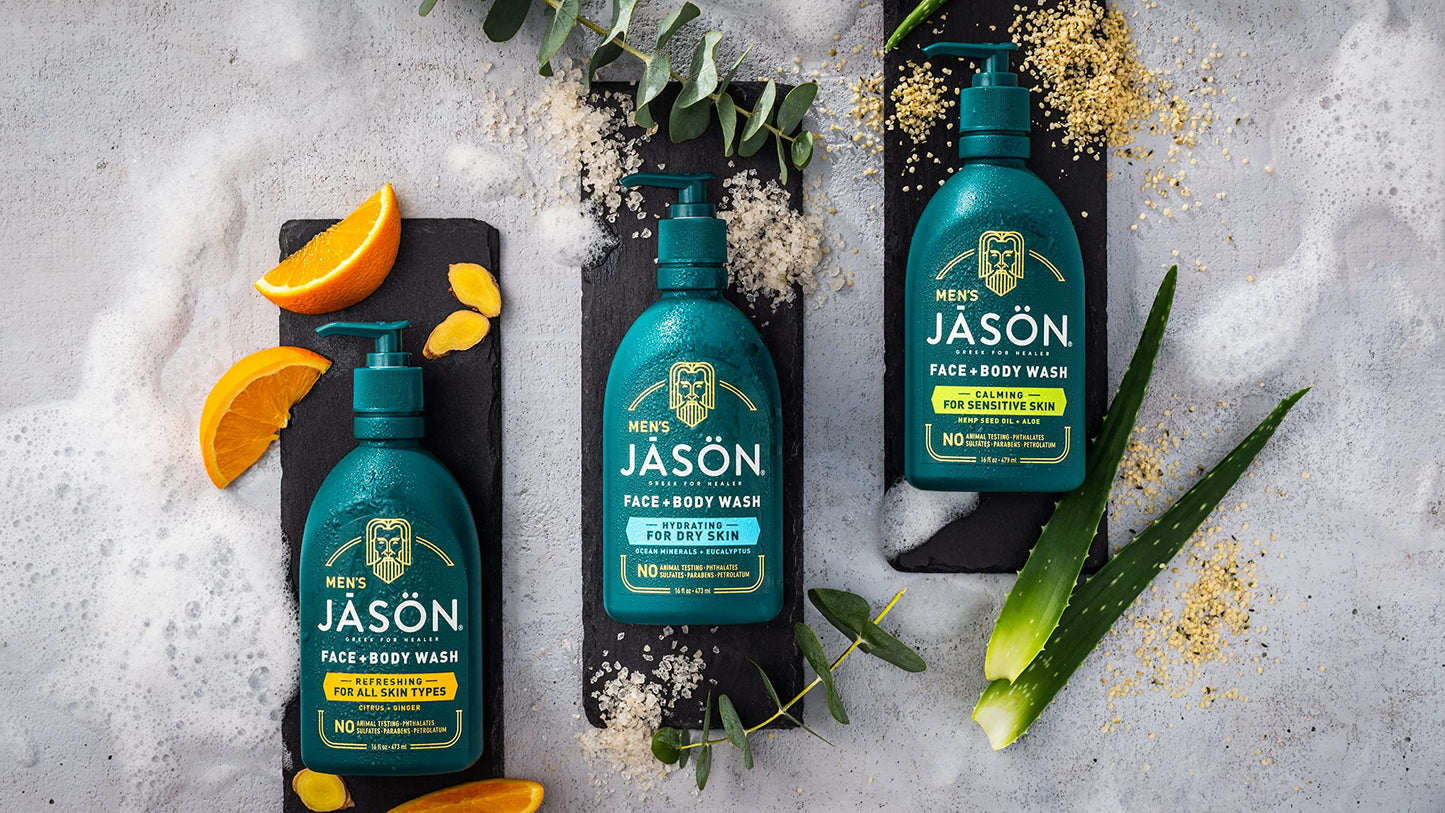 Jason Men's Calming 2-in-1 Face and Body Wash, 16 oz Beauty & Personal Care JASON
