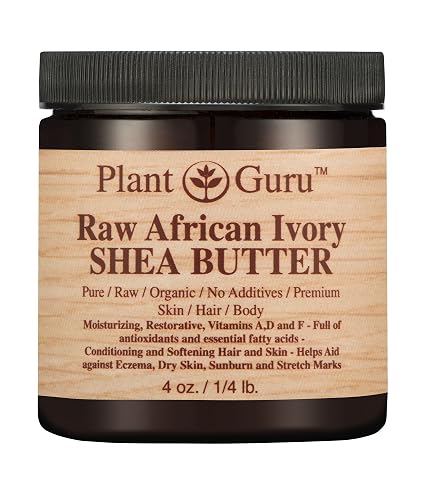 African Shea Butter Raw Unrefined 100% Pure Natural Organic Ivory Grade A - 4 oz - DIY Body Butters, Lotion, Cream, lip Balm & Soap Making Supplies Beauty & Personal Care Plant Guru