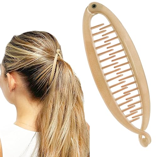 Camila Paris CP3133 4.5 inch French Banana Clip Hair Comb Classic Girls Updo Flexible Ponytail Holder Interlocking Banana Combs, Fashion Durable Beauty & Personal Care Camila