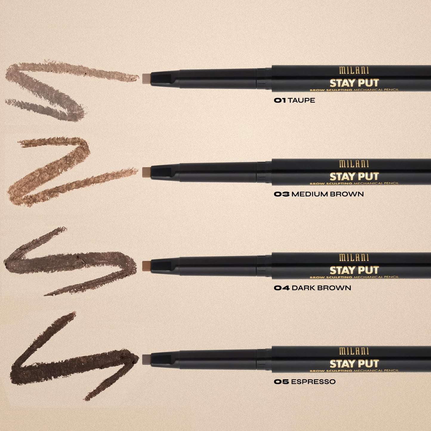 Milani Stay Put Brow Sculpting Mechanical Pencil - Medium Brown (0.01 Ounce) Cruelty-Free Long-Lasting Eyebrow Pencil that Defines and Shapes Brows Beauty & Personal Care Milani