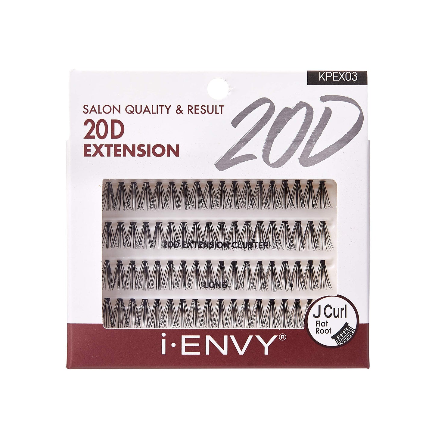 i-ENVY 20D Extension Cluster Individual Lashes (Long, 2 PACK) Flat Root Seamless Application Perfect For DIY Lash Extension Beauty & Personal Care i•ENVY