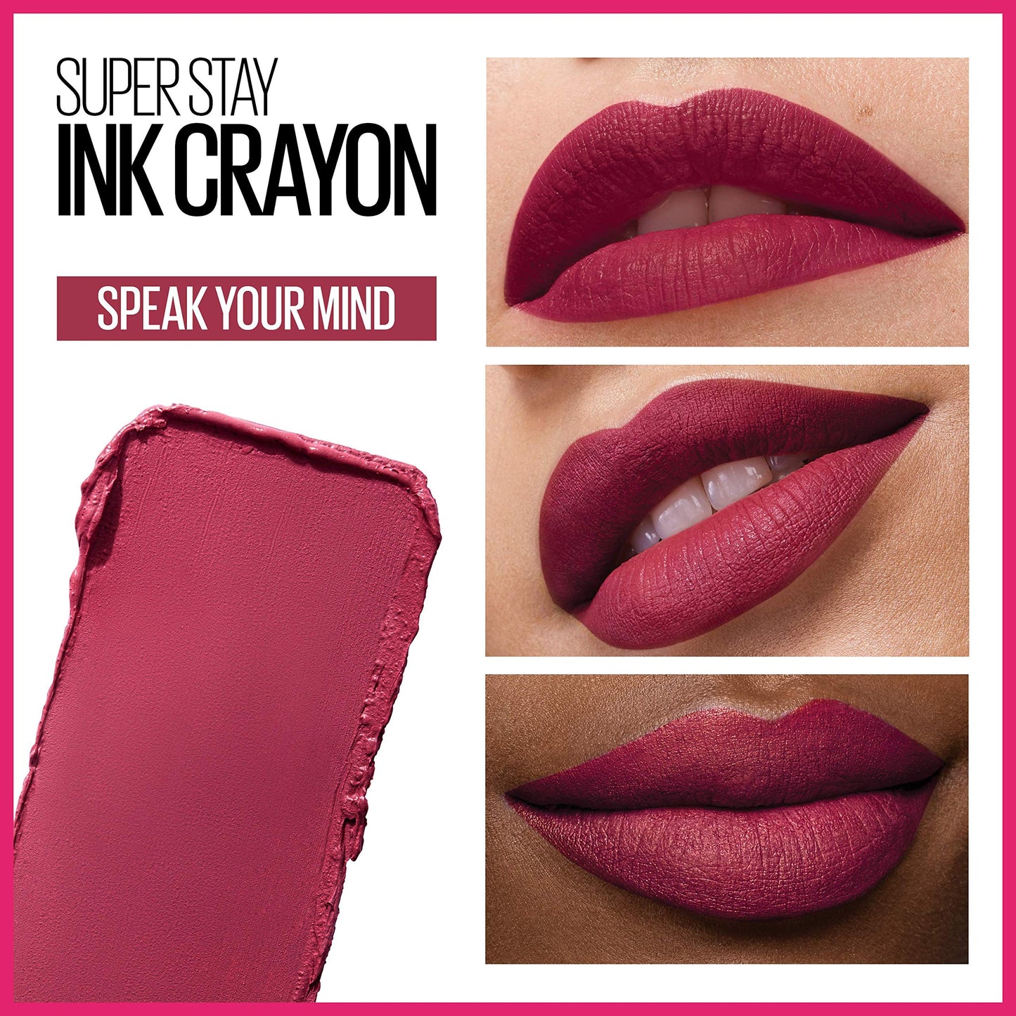 Maybelline SuperStay Ink Crayon Matte Longwear Lipstick With Built-in Sharpener, Speak Your Mind, 0.04 Ounce Beauty & Personal Care MAYBELLINE
