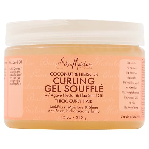 SheaMoisture Curling Gel Souffle for Thick, Curly Hair Coconut & Hibiscus to Moisture and Protect Hair 12 oz Beauty & Personal Care Shea Moisture