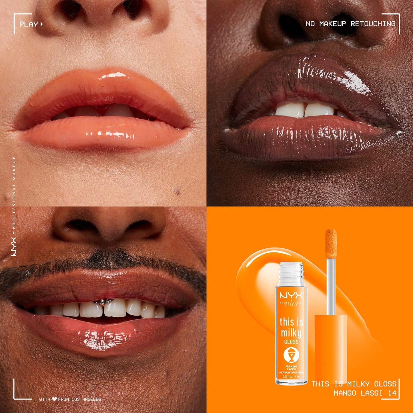 NYX PROFESSIONAL MAKEUP This Is Milky Gloss, Lip Gloss with 12 Hour Hydration, Vegan - Mango Lassi (Orange Cream) Beauty & Personal Care NYX PROFESSIONAL MAKEUP