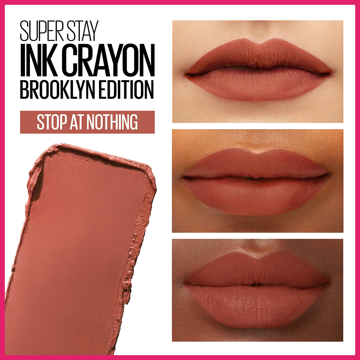 Maybelline Super Stay Ink Crayon Matte Longwear Lipstick Makeup, 160 Stop At Nothing, 0.04 oz Beauty & Personal Care MAYBELLINE