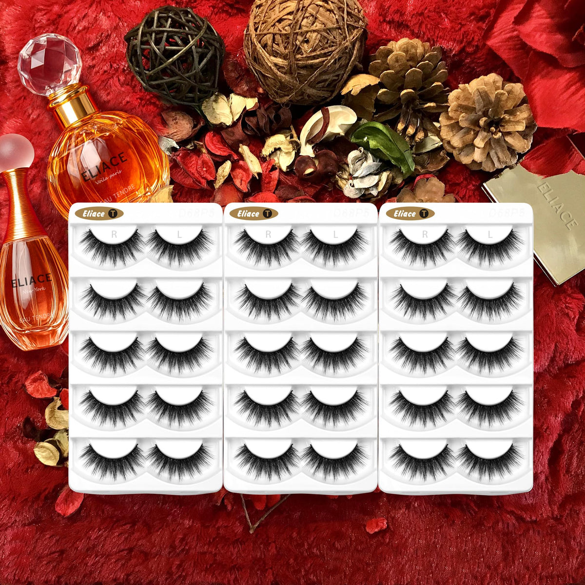 Eliace False Eyelashes Natural look Cat Eye Lashes Wispy Strips 15 Pairs 3D Mink Lashes Fake Eyelashes Faux Fluffy,Winged Fox Eyelashes, Soft Thin Beauty & Personal Care Eliace