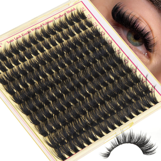 Wispy Lash Clusters with Spikes Manga Lash Clusters 160D Eyelash Clusters 10-18MM Thick Lashes Clusters Fluffy Cluster Eyelash Extensions by FANXITON Beauty and Personal Care FANXITON Default Title