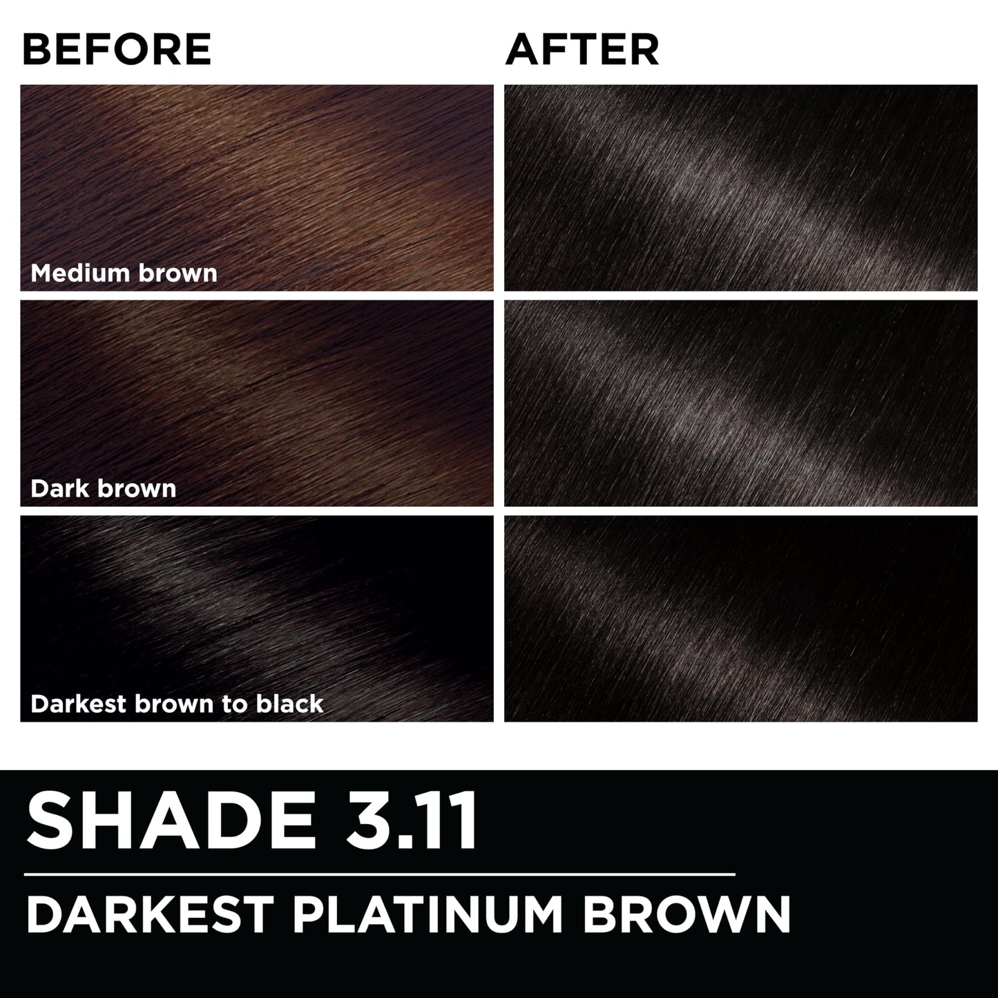 Garnier Hair Color Olia Ammonia-Free Brilliant Color Oil-Rich Permanent Hair Dye, 3.11 Darkest Platinum Brown, 1 Count (Packaging May Vary) Beauty & Personal Care Garnier