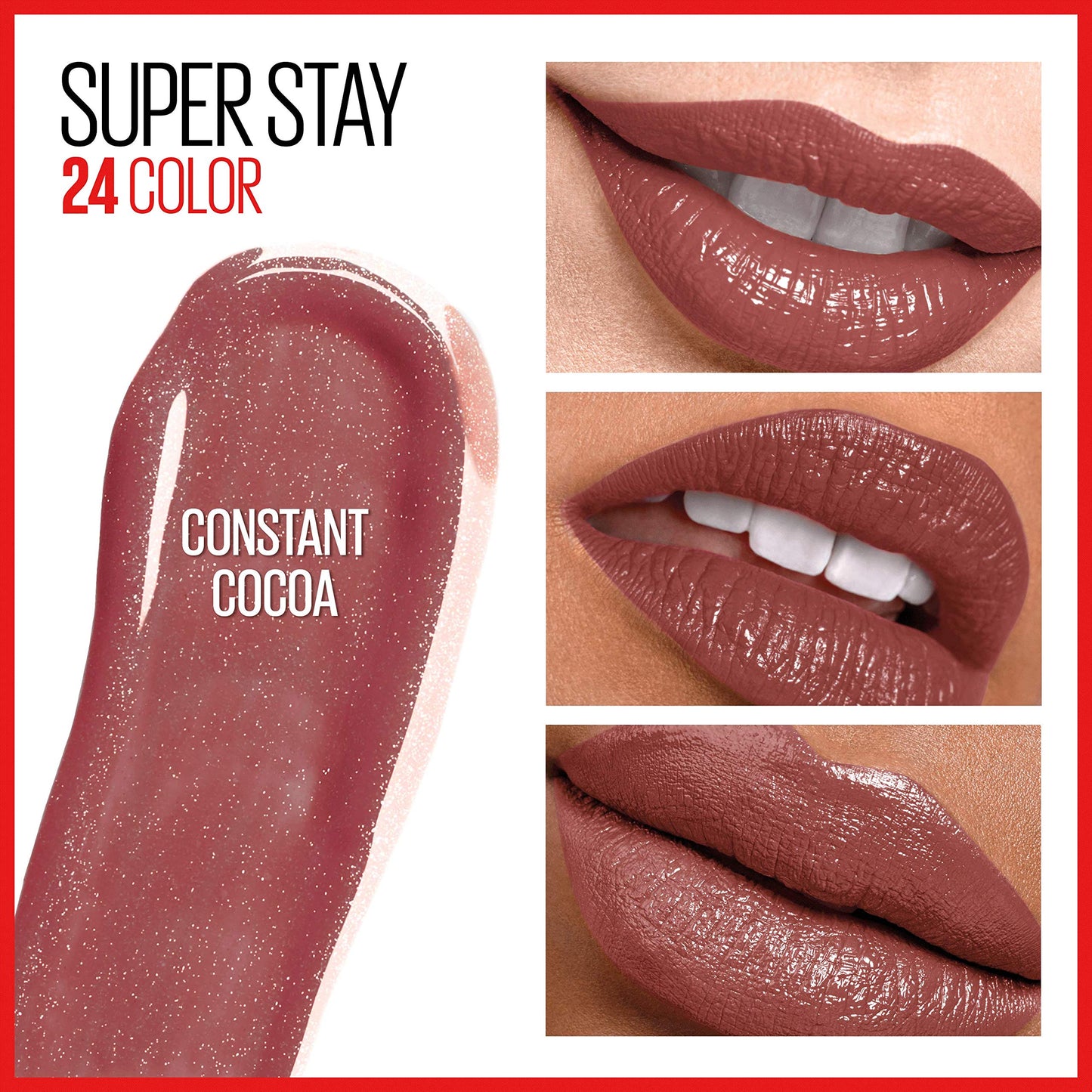 Maybelline Super Stay 24, 2-Step Liquid Lipstick Makeup, Long Lasting Highly Pigmented Color with Moisturizing Balm, Constant Cocoa, Brown, 1 Count Beauty & Personal Care MAYBELLINE
