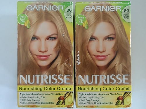 Garnier Nutrisse Haircolor - 80 Butternut (Medium Natural Blonde) 1 Each (Pack of 2) Beauty & Personal Care MAYBELLINE