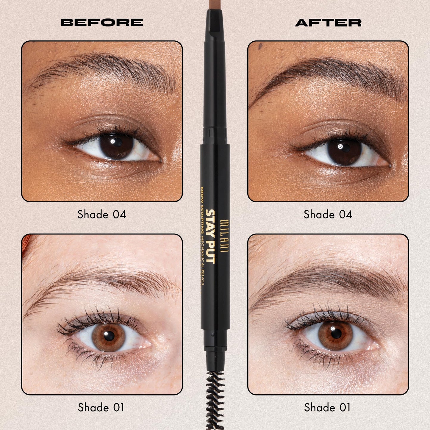 Milani Stay Put Brow Sculpting Mechanical Pencil - Medium Brown (0.01 Ounce) Cruelty-Free Long-Lasting Eyebrow Pencil that Defines and Shapes Brows Beauty & Personal Care Milani