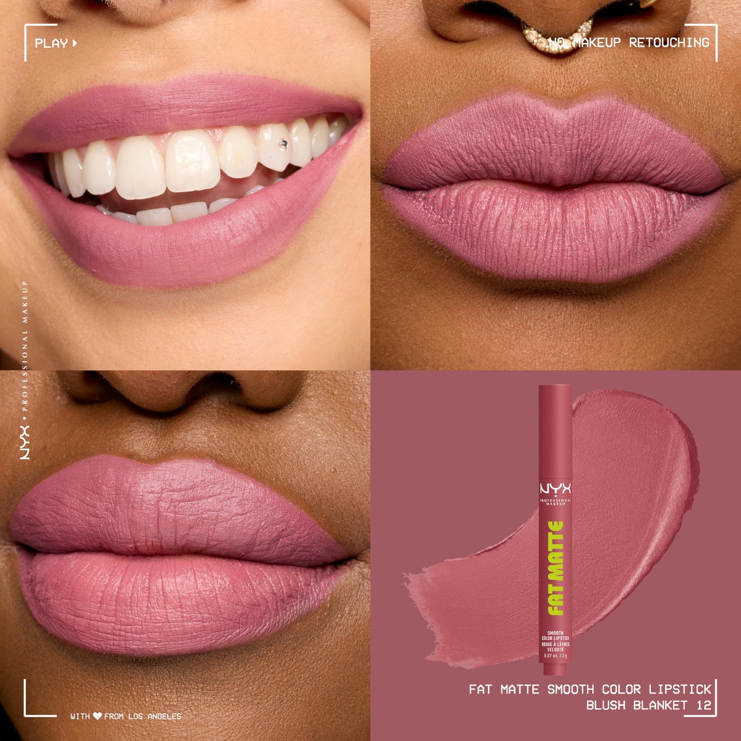 NYX PROFESSIONAL MAKEUP Fat Matte Lipstick, Pigmented, Smoothing, & Non-Drying Lip Crayon, Long Lasting Lip Makeup, Vegan & Cruelty Free - Blush Beauty & Personal Care NYX PROFESSIONAL MAKEUP