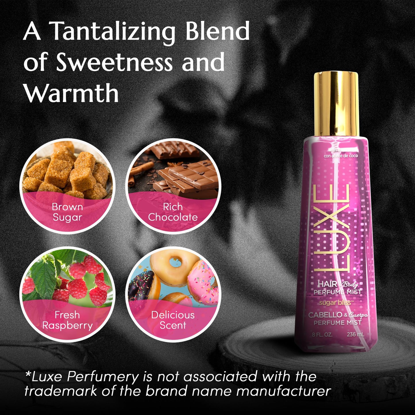 Luxe Perfumery Hair & Body Perfume Mist Sugar Bliss, 8.0 fluid ounce Beauty & Personal Care Luxe Perfumery