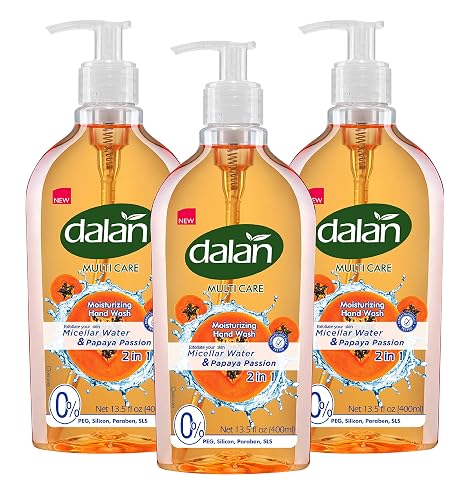 Dalan Papaya Passion Multicare Ultra Moisturizing Liquid Hand Soap for Normal and Dry Hands Fresh Clean and Soft Feeling (13.5 Fl Oz / 400 mL (Pack Beauty & Personal Care Dalan
