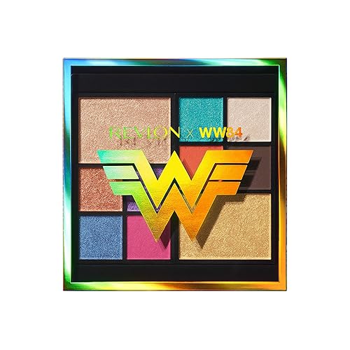 REVLON x WW84 The Wonder Woman Face & Eyeshadow Palette, 10 Bold Blendable Colors, Matte, Metallic and Pearl Finishes, 0.37 oz (7255254001) Beauty & Personal Care REVLON