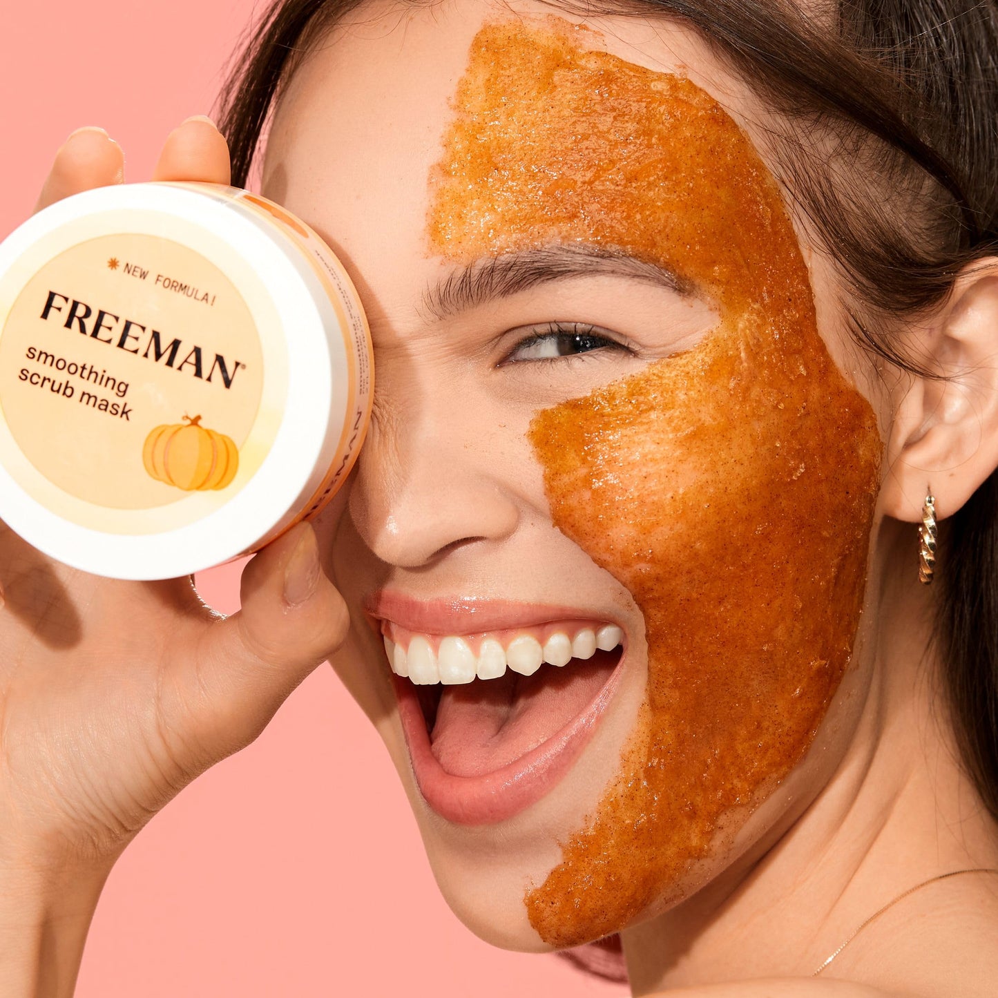 Freeman Smoothing Scrub Mask, Facial Mask & Face Scrub For Exfoliating Skin, Improve Skin Tone, Pumpkin Enzymes & AHAs, Travel Size Skincare, Vegan Beauty & Personal Care Freeman