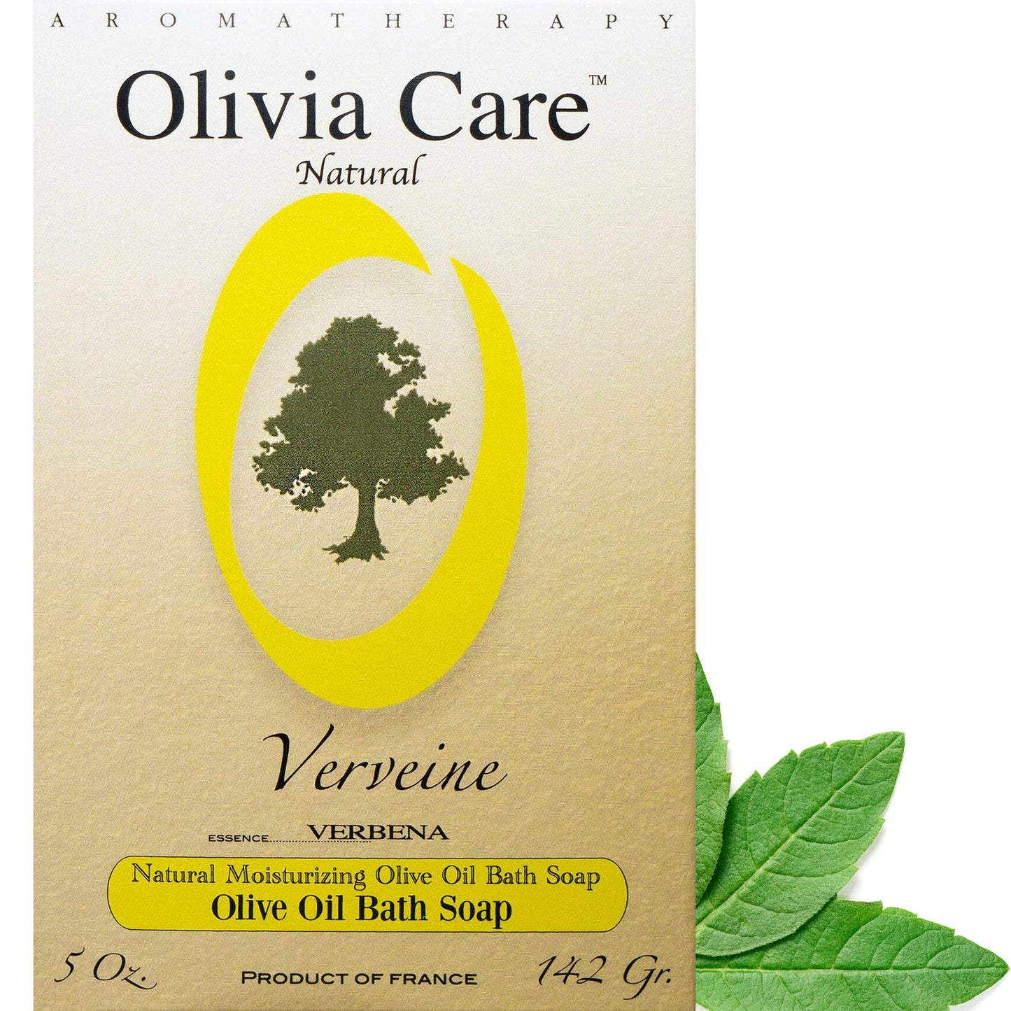 Olivia Care Verbena Bar Soap - Natural, Organic, Vegan - For Face, Hands & Body. Cold-Pressed Triple -Milled. Hydrating, Moisturizing. Rich in Calcium Beauty & Personal Care Olivia Care