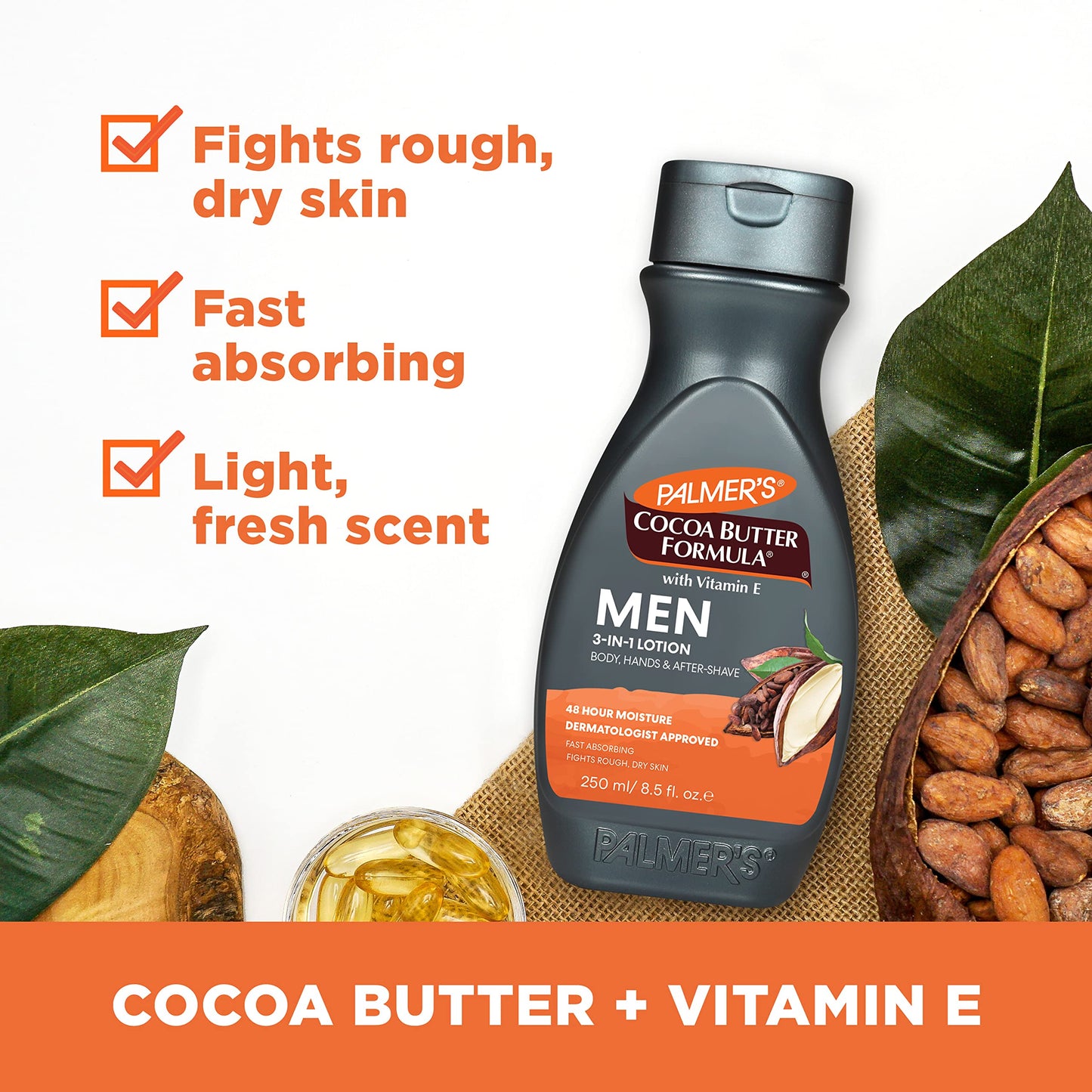 Palmer's Cocoa Butter Formula Men's 3-in-1 Fast Absorbing Face & Body Lotion, 8.5 oz. Beauty & Personal Care Palmer's
