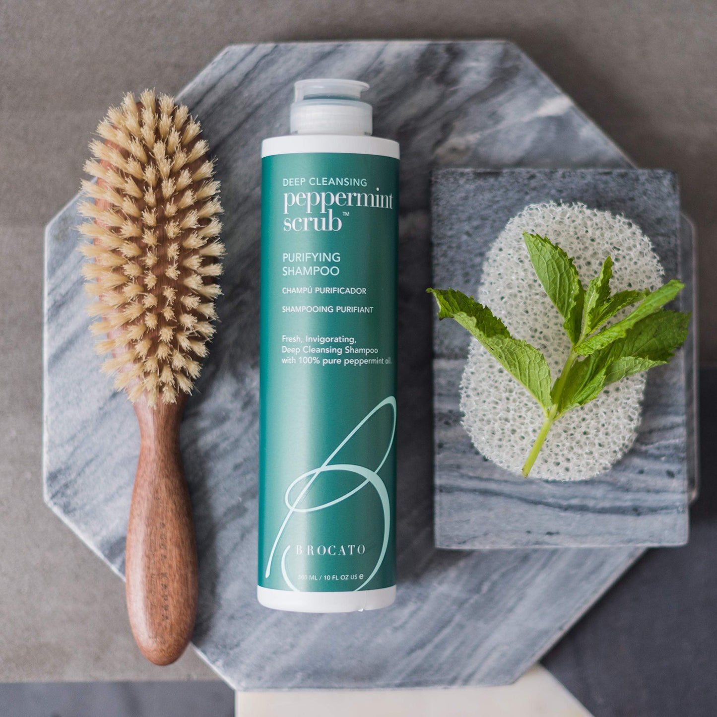 Brocato Peppermint Scrub Purifying Shampoo, Deep Cleansing, 32 Oz. | Fresh, Invigorating, & Lightweight with Pure Peppermint Oil | Ideal for Oily Beauty & Personal Care Brocato