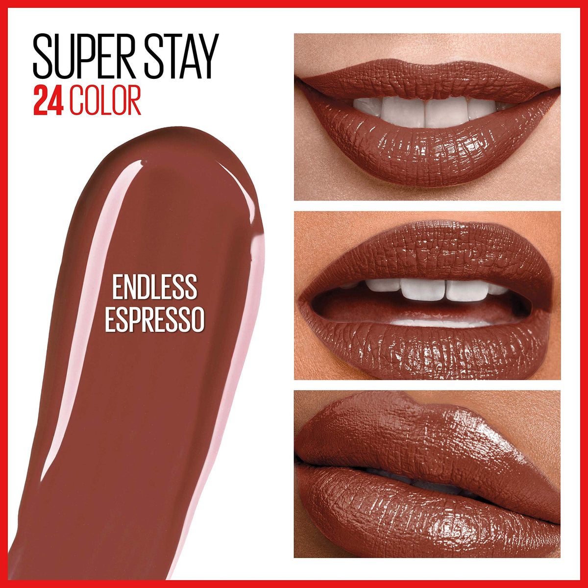 Maybelline Super Stay 24, 2-Step Liquid Lipstick Makeup, Long Lasting Highly Pigmented Color with Moisturizing Balm, Endless Espresso, Brown, 1 Count Beauty & Personal Care MAYBELLINE
