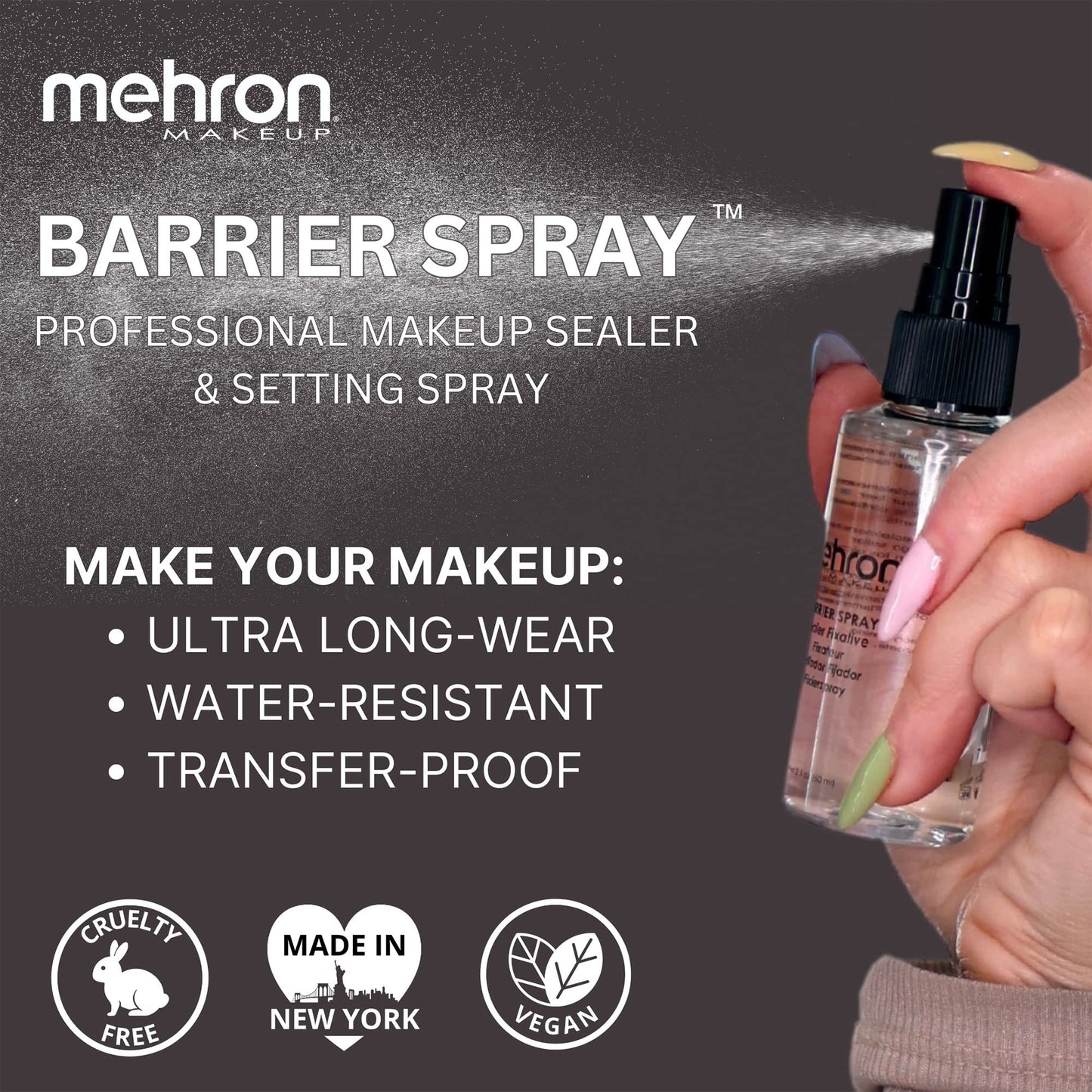 Mehron Makeup Barrier Spray | Setting Spray for Makeup | Make up Setting Spray for Face 9 fl oz (266 ml) Beauty & Personal Care Mehron