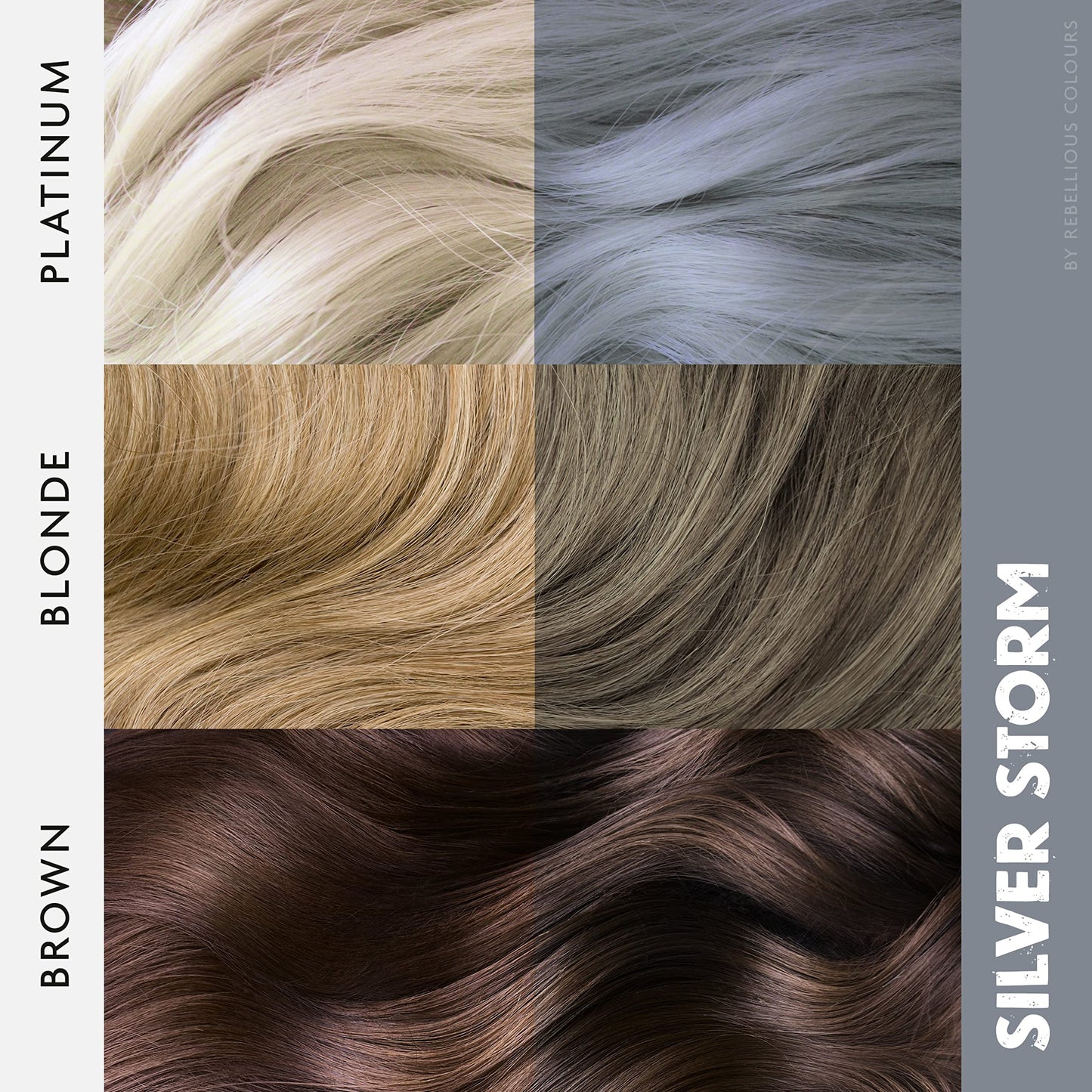 Rebellious Colours 100% Vegan Semi Permanent Hair Dye Colour 70ml (Silver Storm) Beauty & Personal Care PaintGlow