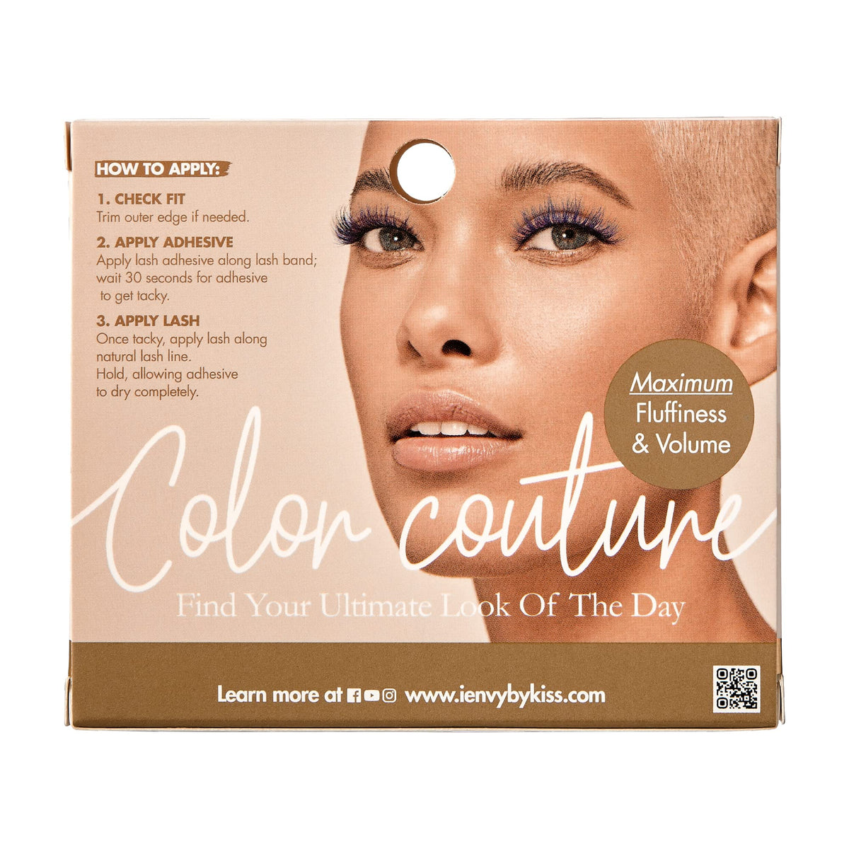 iENVY False Eyelashes Real Mink Color Couture Full Colored Lashes Maximum Fluffiness and Volume Fake Eyelashes (Purple) Beauty & Personal Care i•ENVY